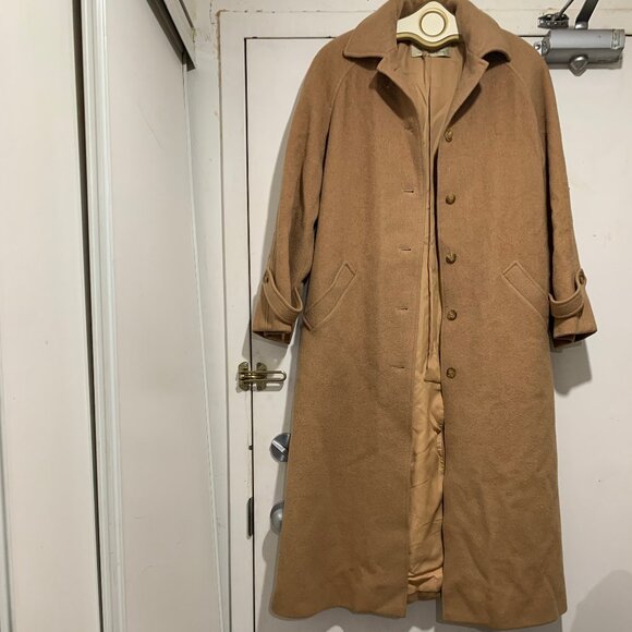 VINTAGE JAEGER WOOL & CAMELHAIR TRENCH COATS SIZE S - Picture 2 of 13